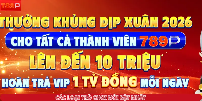 Các loại trò chơi nổi bật nhất tại trang web